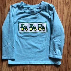 2/$12 Smocked- tractor, long sleeve shirt